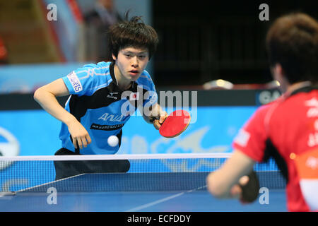 Masataka Morizono (JPN), le 12 décembre 2014 - Tennis de Table : GAC Group 2014 World Tour de l'ITTF des grandes finales au stade couvert, Huamark Bangkok, Thaïlande (photo de YUTAKA/AFLO SPORT) [1040] Banque D'Images