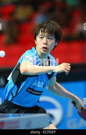 Masataka Morizono (JPN), le 12 décembre 2014 - Tennis de Table : GAC Group 2014 World Tour de l'ITTF des grandes finales au stade couvert, Huamark Bangkok, Thaïlande (photo de YUTAKA/AFLO SPORT) [1040] Banque D'Images