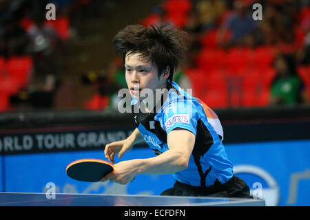 Masataka Morizono (JPN), le 12 décembre 2014 - Tennis de Table : GAC Group 2014 World Tour de l'ITTF des grandes finales au stade couvert, Huamark Bangkok, Thaïlande © YUTAKA/AFLO SPORT/Alamy Live News Banque D'Images