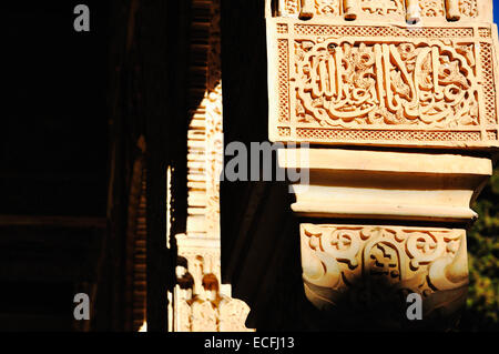 Grenade, l'Alhambra, le palais et la Cour des Lions Banque D'Images