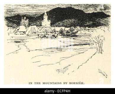 Cette illustration de Pennell de 1893, intitulée *dans les montagnes de Borszek*, capture la beauté naturelle et la grandeur du paysage montagneux, probablement inspiré par l'environnement naturel de Borszek. Banque D'Images