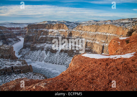 Bighorn Canyon National Recreation Area view du Devils Canyon Overlook en hiver Banque D'Images