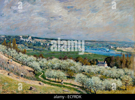 La Terrasse de Saint-Germain, printemps, 1875 Alfred Sisley Banque D'Images