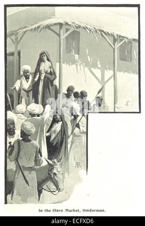 Cette illustration de Slatin de 1896 représente le marché aux esclaves d'Omdurman, au Soudan, montrant une scène historique de la fin du XIXe siècle. L'image met en évidence la dure réalité de la traite des esclaves dans cette région pendant cette période. Banque D'Images