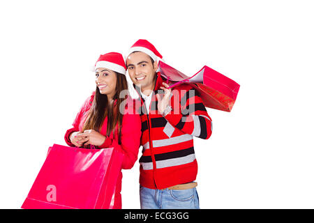 Couple marié indien shopping de Noël Banque D'Images