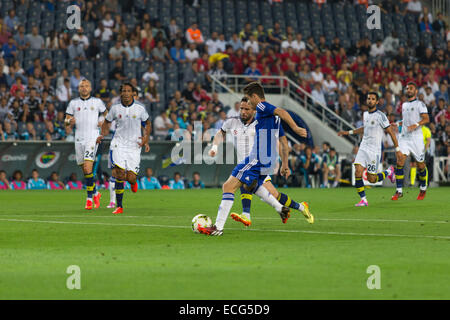 ISTANBUL - août 08, 2014 : Chelsea s'attaque à Fenerbahce en Soma Tournoi de charité au stade Sukru Saracoglu. Banque D'Images