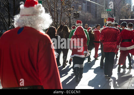 Participants Santacon à New York, USA 2014 Banque D'Images