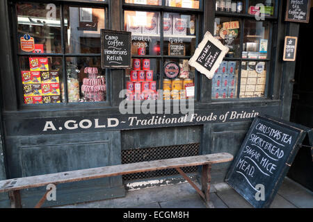 A. La cuisine britannique traditionnelle Gold shop à Spitalfields, Shoreditch East London, UK KATHY DEWITT Banque D'Images