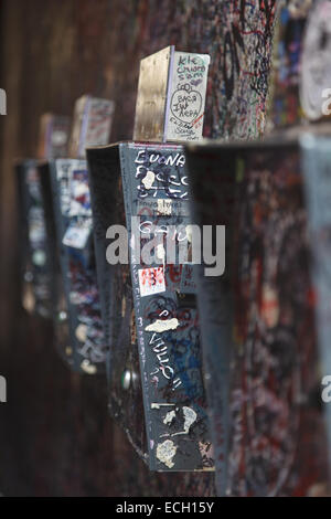 Grafittis près de la maison de Juliette Banque D'Images