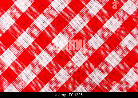 Nappe à carreaux rouge et blanc texture pattern comme arrière-plan Banque D'Images