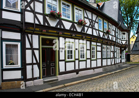 Fachwerkhaus aus dem Jahr 1719 in der Bergstraße, Altstadt, UNESCO-Weltkulturerbe, Goslar, Harz, Niedersachsen, Deutschland Banque D'Images