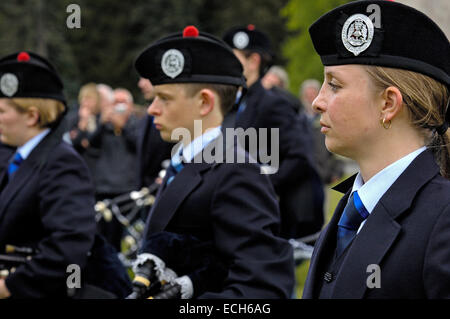 La Fanfare de Grampian au château de Balmoral, Aberdeenshire, Ecosse, Royaume-Uni, Europe Banque D'Images