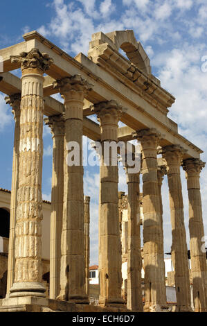 Ruines du temple de Diana, dans la vieille ville romaine Augusta Emerita, Merida, Badajoz province, Ruta de la Plata, l'Espagne, Europe Banque D'Images