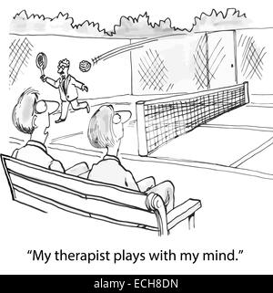Le patient est dit que son thérapeute joue avec son esprit. Illustration de Vecteur