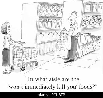 "Dans quel côté se trouvent les 'ne sera pas vous tuer immédiatement les aliments ?'' Illustration de Vecteur