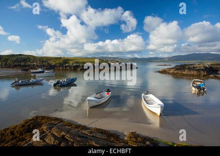 Les bateaux de pêche amarrés à Rosbeg, comté de Donegal, Irlande. Banque D'Images