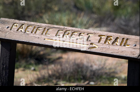 Le Pacific Crest Trail signe. Banque D'Images