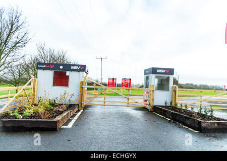 Paiement entrée Cadwell Park cabines cabine signer MSV gate race track Lincolnshire Banque D'Images