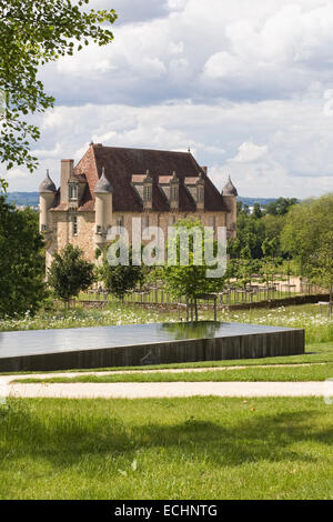 Château de La Borie, Limousin. Un lieu de rencontre pour ceux qui travaillent dans les domaines de la musique et du son. Banque D'Images