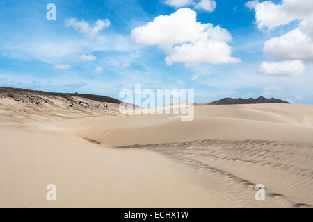 Dunes de sable dans le désert de Viana - Deserto de Viana dans Boavista - Cap-Vert - Cabo Verde Banque D'Images