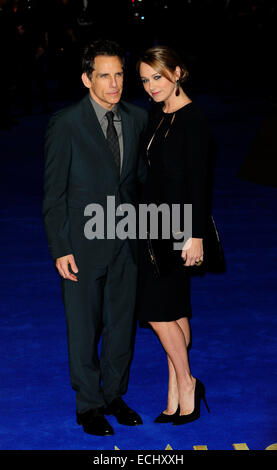 Londres, Royaume-Uni. 15 Décembre, 2014. Ben Stiller & épouse Christine Taylor d'assister à la première nuit à l'Museum-Secret du tombeau à l'Empire Leicester Square Londres 15 décembre 2014 Crédit : Peter Phillips/Alamy Live News Banque D'Images