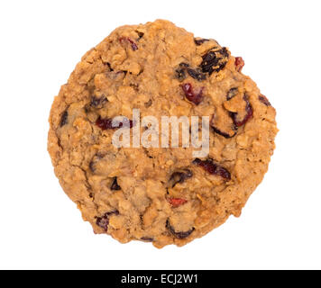 Des cookies à l'avoine et aux raisins canneberge isolated on white Banque D'Images