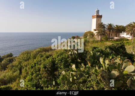 Maroc, Tanger Tétouan région, le phare du cap Spartel Banque D'Images