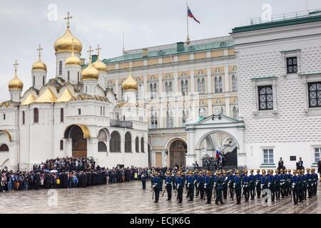 La Russie, Moscou, le Kremlin inscrite au Patrimoine Mondial de l'UNESCO, défilé militaire du Kremlin Banque D'Images