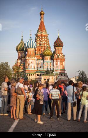 La Russie, Moscou, St, la cathédrale Saint-Basile sur la Place Rouge, classée au Patrimoine Mondial de l'UNESCO Banque D'Images