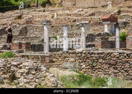 République de Macédoine, à 2 kms de Bitola, les ruines de Heraclea Linkestis fondée par Philippe de Macédoine au milieu du quatrième siècle avant J.-C. L'annonce Banque D'Images