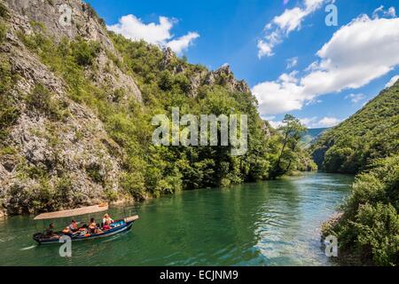 République de Macédoine, Saraï, le lac et le canyon de Matka, alimenté par la rivière Treska Banque D'Images
