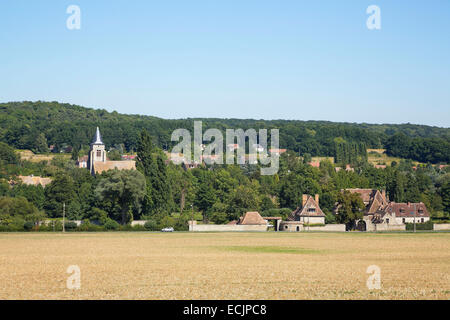 France, Essonne, Saint Cyr sous Dourdan, rue du pont rue Banque D'Images