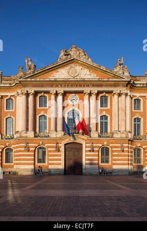 France, Haute Garonne, Toulouse, place du Capitole, hôtel de ville Banque D'Images