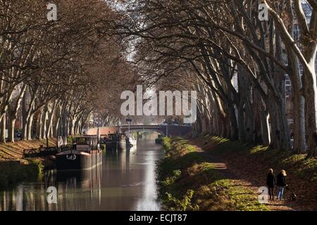 France, Haute Garonne, Toulouse, Canal de Brienne, Brienne canal est un canal qui relie la Garonne et le Canal du Midi classé au Patrimoine Mondial par l'UNESCO à Paris Banque D'Images