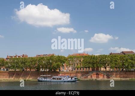 France, Haute Garonne, Toulouse, quai de Tounis, berges de la Garonne Banque D'Images