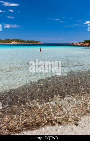 France, Corse du Sud, Bonifacio, la baie de Rondinara Banque D'Images