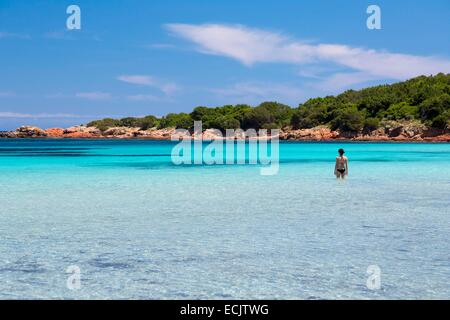 France, Corse du Sud, Bonifacio, la baie de Rondinara Banque D'Images