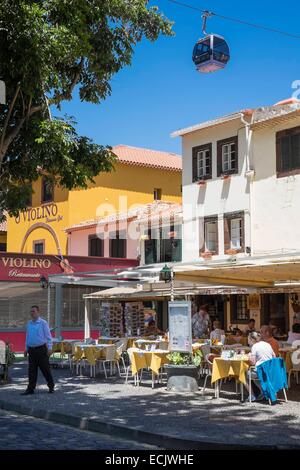 Le Portugal, l'île de Madère, Funchal, le quartier historique de Santa Maria, le téléphérique pour Monte Funchal Liens Banque D'Images