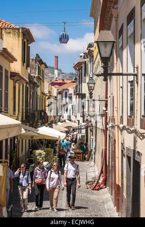 Le Portugal, l'île de Madère, Funchal, le quartier historique de Santa Maria, le téléphérique pour Monte Funchal Liens Banque D'Images