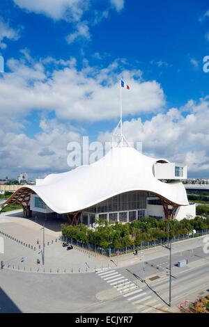 France, Moselle, Metz, quartier de l'Amphithéâtre, Centre Pompidou Metz, centre d'art conçu par les architectes Shigeru Ban et Jean de Gastines Banque D'Images