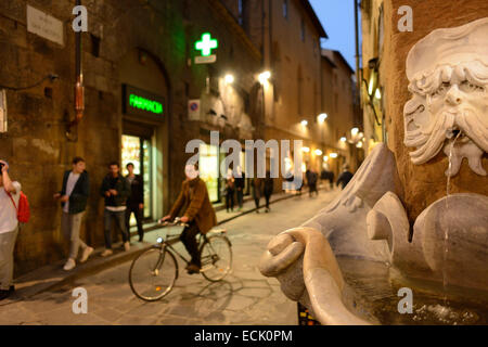 Florence. L'Italie. Fontana del Buontalenti et le Borgo San Jacopo dans l'Oltrarno. Banque D'Images