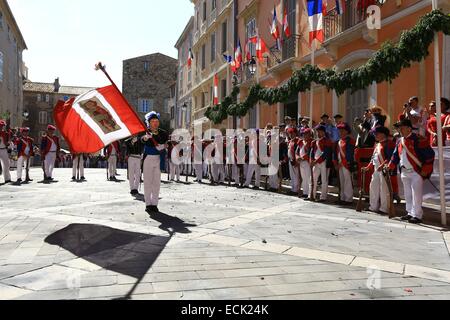 La France, Var, Saint Tropez, Place de l'Hôtel de Ville, Bravade Banque D'Images