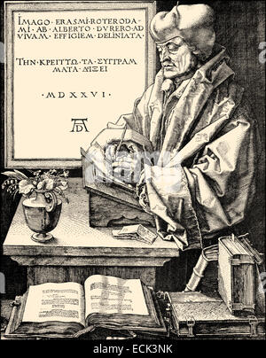Desiderius Erasmus de Rotterdam, 1465 - 1536, d'un humaniste néerlandais, théologien, philosophe, universitaire et auteur, Desiderius Erasmus Banque D'Images