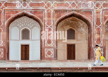 L'Inde, New Delhi, Nizamuddin East, Tombe de Humayun et 150 membres de la famille royale, nécropole de la dynastie moghole, datant du 16ème siècle classée au Patrimoine Mondial de l'UNESCO Banque D'Images