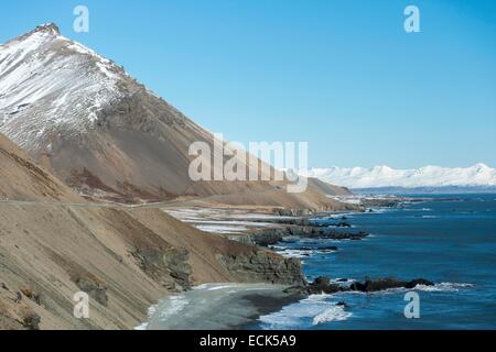 L'Islande, région de l'Austurland, paysage de fjords de l'Est Banque D'Images