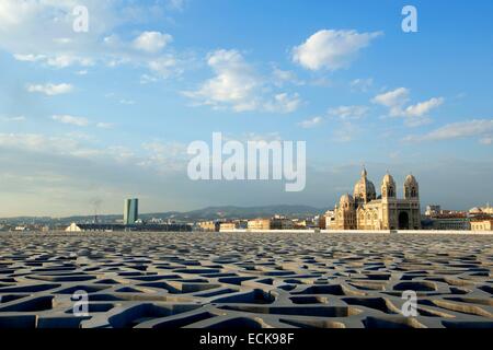 France, Bouches du Rhône, Marseille, zone euro-méditerranéenne, MuCEM Musée des civilisations de l'Europe et de la Méditerranée R. Ricciotti et R. Carta architectes Banque D'Images