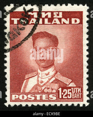 La Thaïlande, vers 1962, le Roi Bhumibol Adulyadej, timbre-poste Banque D'Images