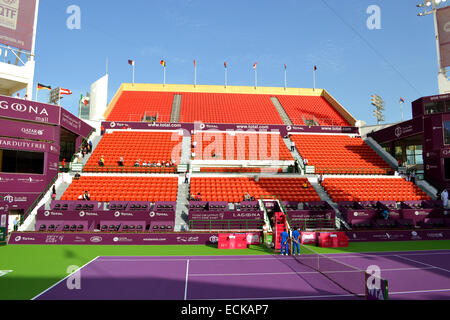 Tennis Khalifa Stadium du Qatar Open Total le 11 février 2013 à Doha, Qatar. Banque D'Images