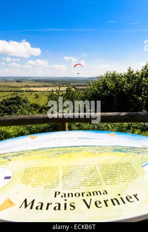 La France, l'Eure, Marais Vernier région, Saint-Antoine, de parapente Parc Naturel Régional Banque D'Images