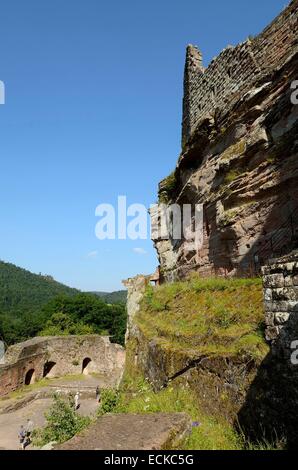 La France, Bas Rhin, Lembach, ruines du château de Fleckenstein en date du 12e siècle Banque D'Images